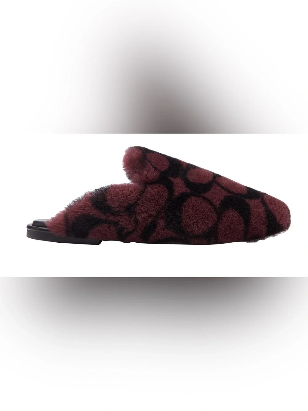 Coach SZ 10 Slipper Shoe Signature Shearling in the Merlot/Black NIB GIFT UNISEX